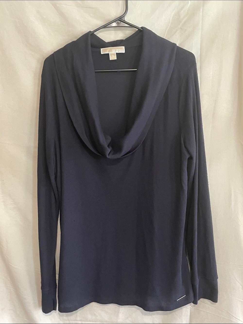 Michael Kors Dark Black Cowl Neck Long Sleeve Top. XL. Very Light Weight.